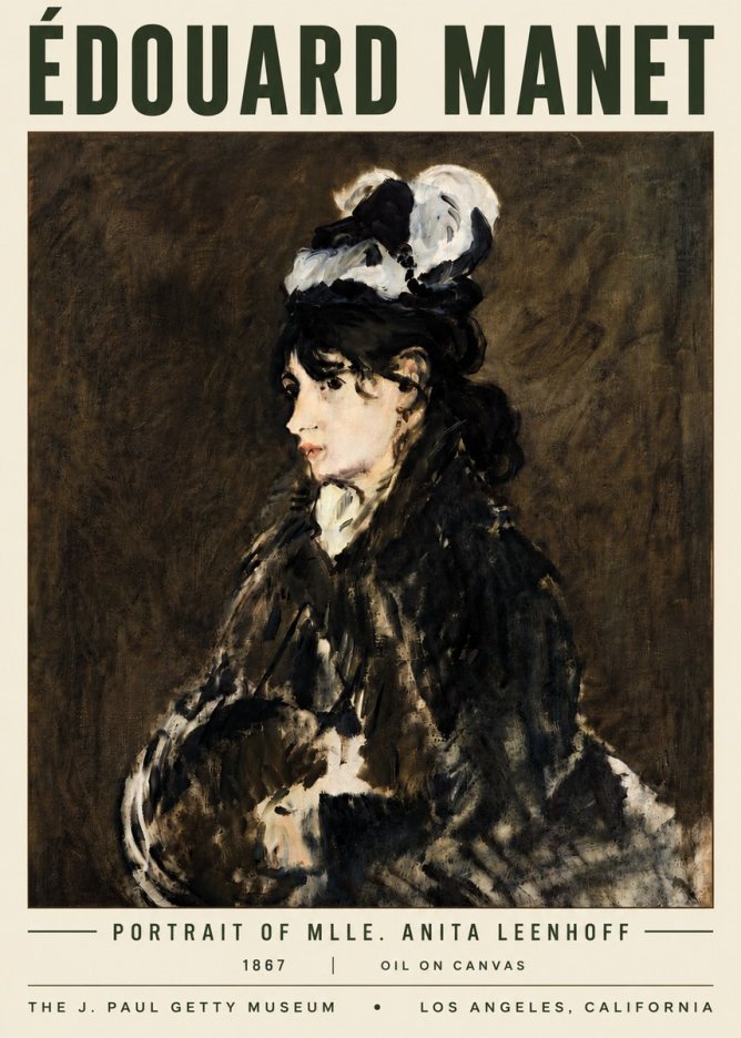 Édouard Manet Portrait of Mlle. Anita Leenhoff No6 - Plakát