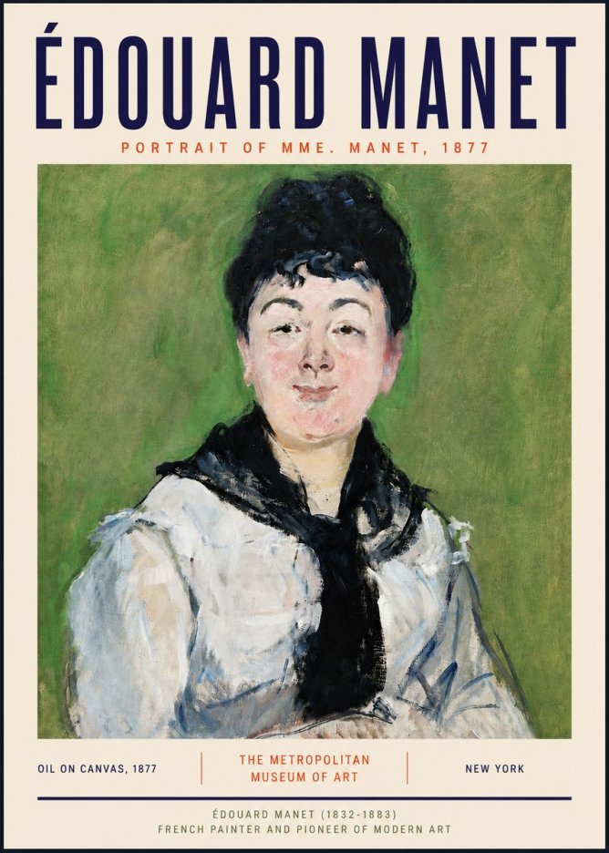 Édouard Manet Portrait of Mme. Manet No4 - Plakát