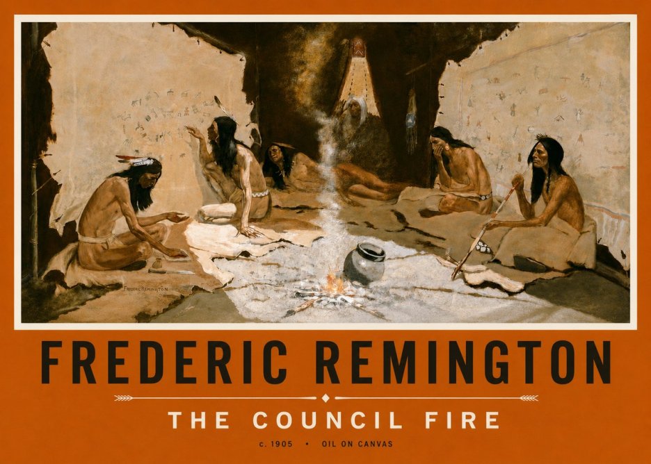 Frederic Remington The Council Fire I No3 - Plakát