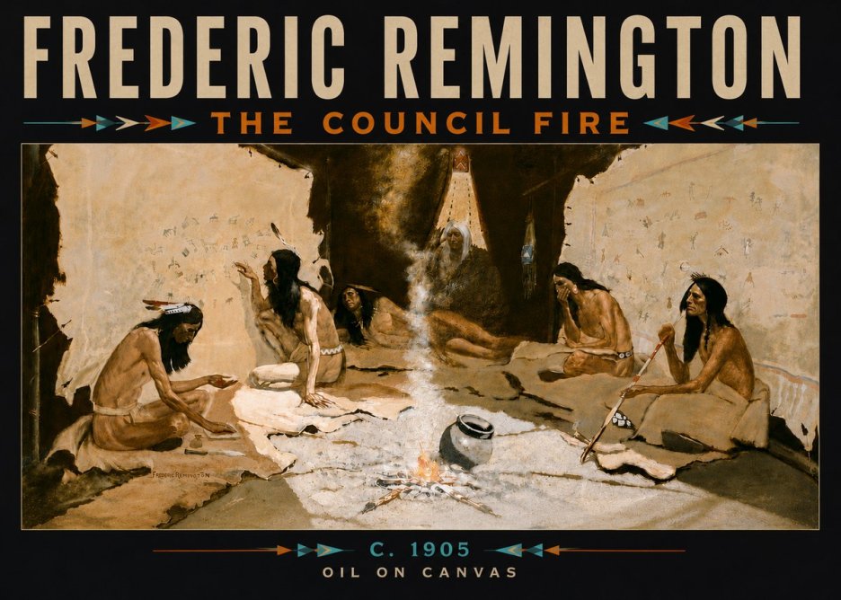 Frederic Remington The Council Fire I No6 - Plakát