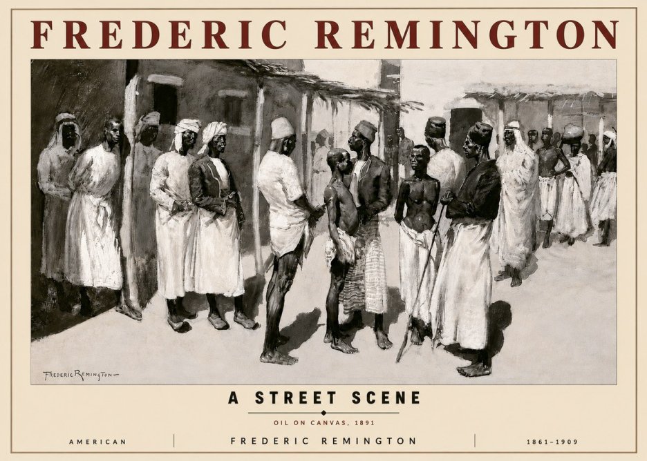 Frederic Remington A Street Scene No3 - Plakát
