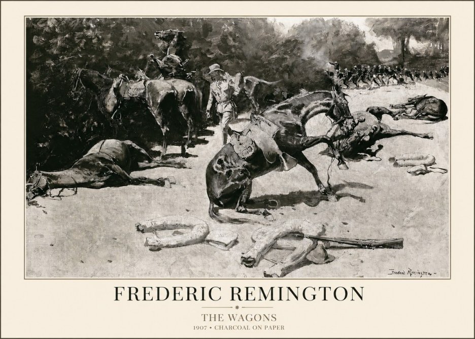 Frederic Remington The Wagons No1 - Plakát