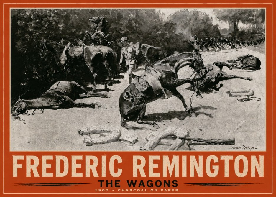 Frederic Remington The Wagons No2 - Plakát