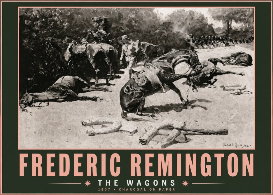 Frederic Remington The Wagons No3 - Plakát