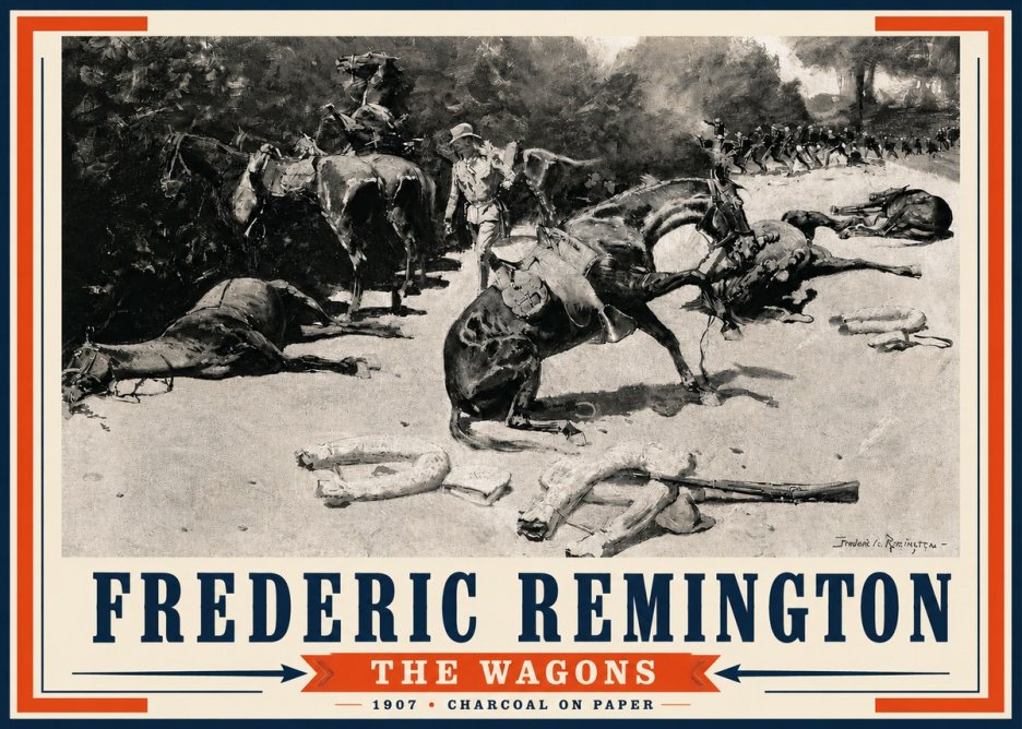 Frederic Remington The Wagons No4 - Plakát