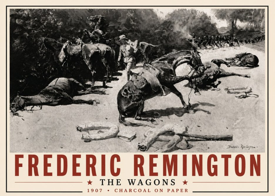 Frederic Remington The Wagons No6 - Plakát