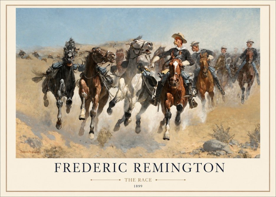 Frederic Remington The Race I No1 - Plakát