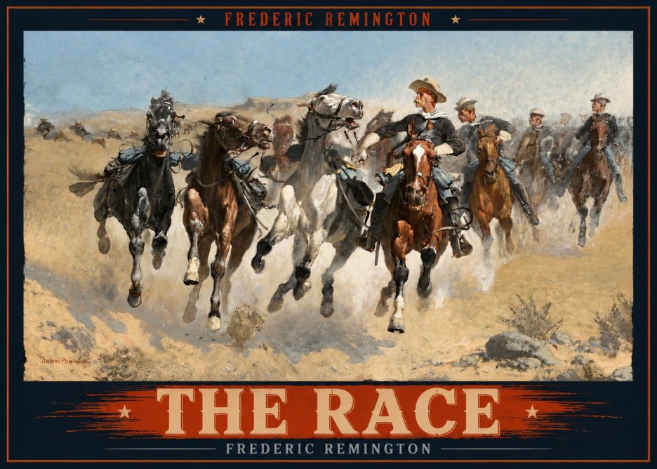 Frederic Remington The Race I No2 - Plakát