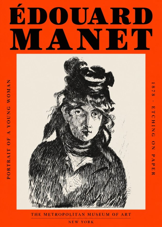 Édouard Manet Portrait of a Young Woman I No2 - Plakát