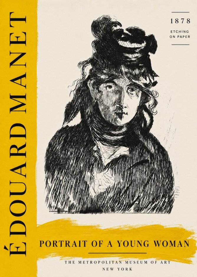 Édouard Manet Portrait of a Young Woman I No3 - Plakát