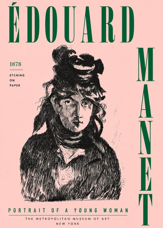 Édouard Manet Portrait of a Young Woman I No5 - Plakát