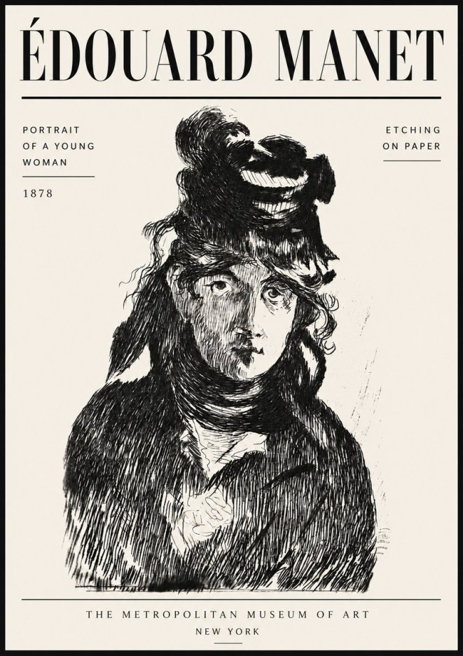 Édouard Manet Portrait of a Young Woman I No6 - Plakát