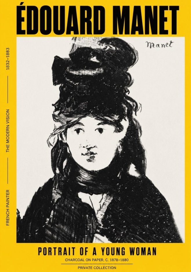 Édouard Manet Portrait of a Young Woman II No2 - Plakát