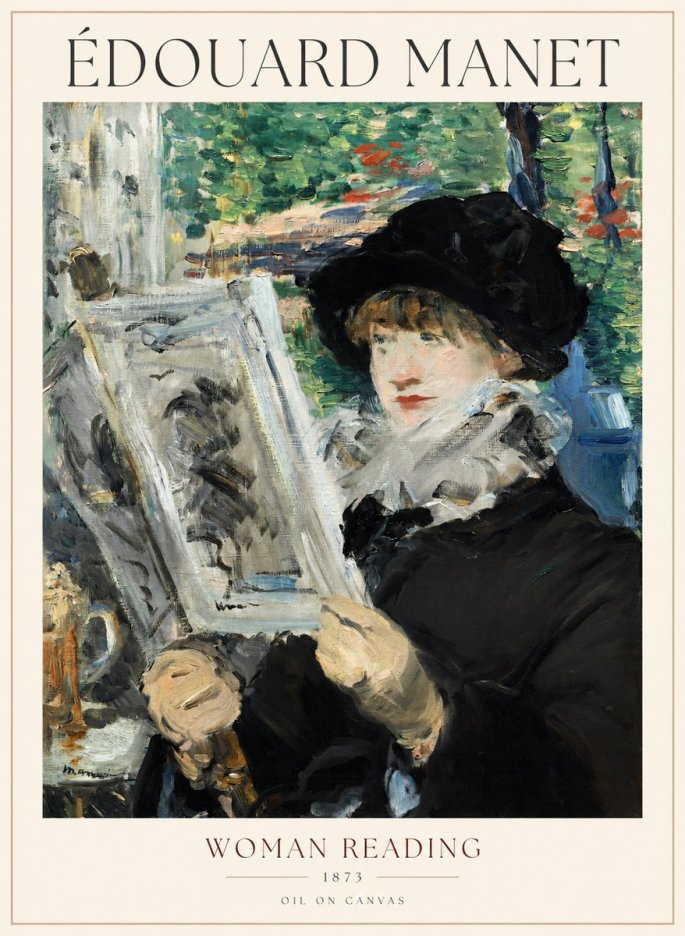 Édouard Manet Woman Reading No1 - Plakát