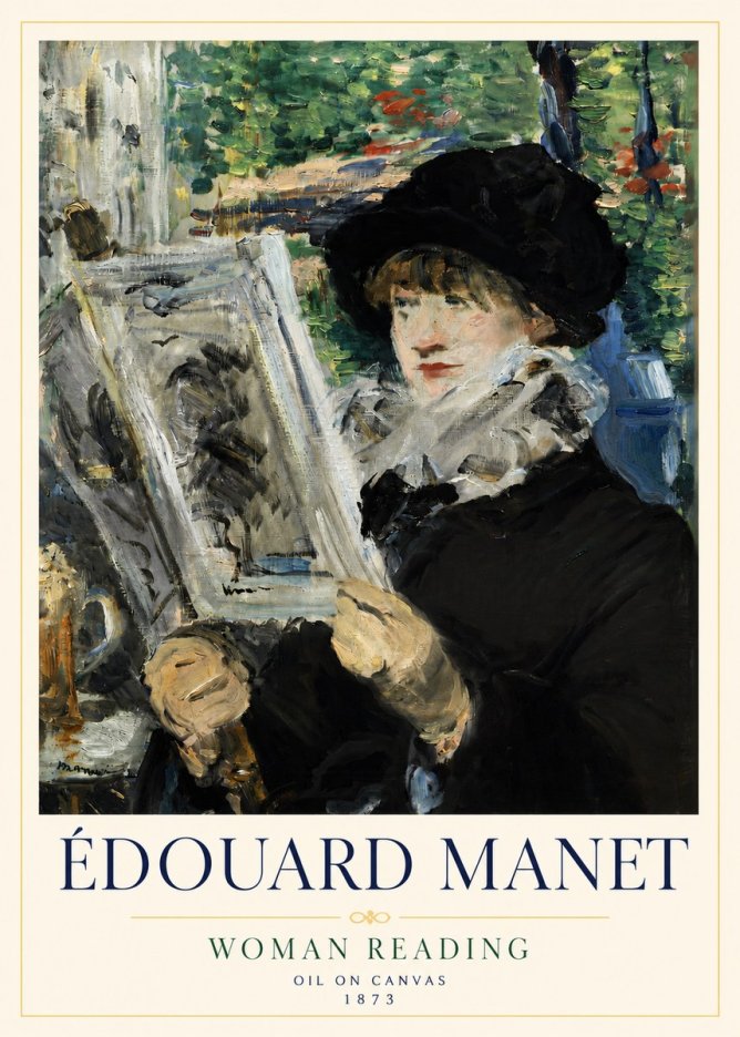 Édouard Manet Woman Reading No4 - Plakát