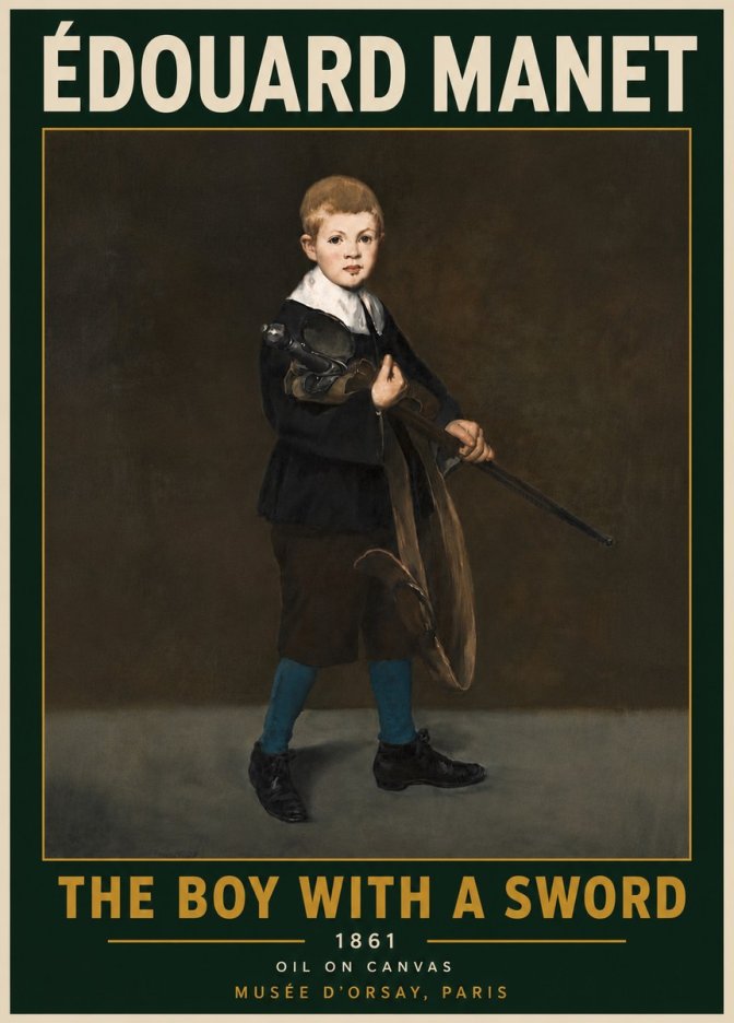 Édouard Manet The Boy with a Sword No6 - Plakát