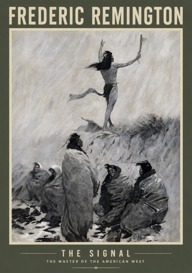 Frederic Remington The Signal No5 - Plakát