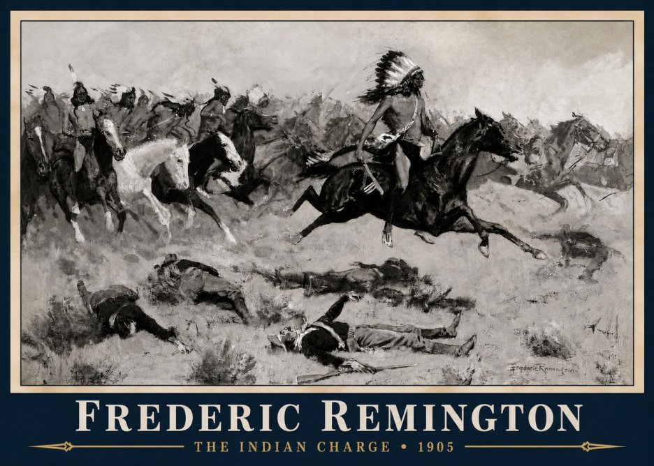 Frederic Remington The Indian Charge No3 - Plakát