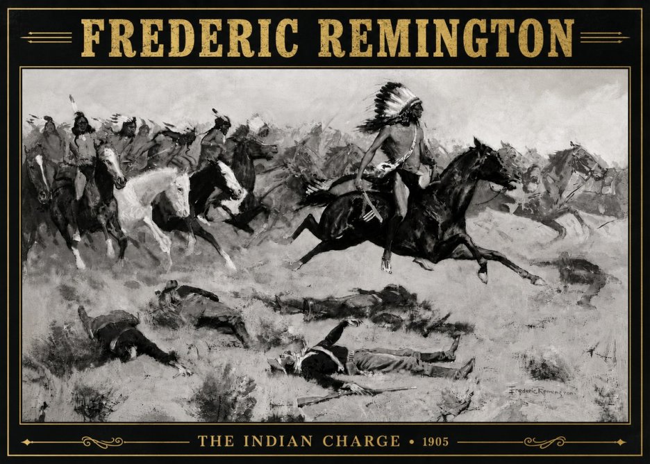 Frederic Remington The Indian Charge No5 - Plakát