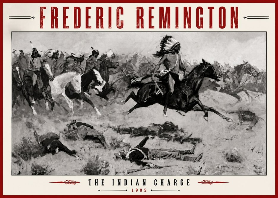 Frederic Remington The Indian Charge No6 - Plakát