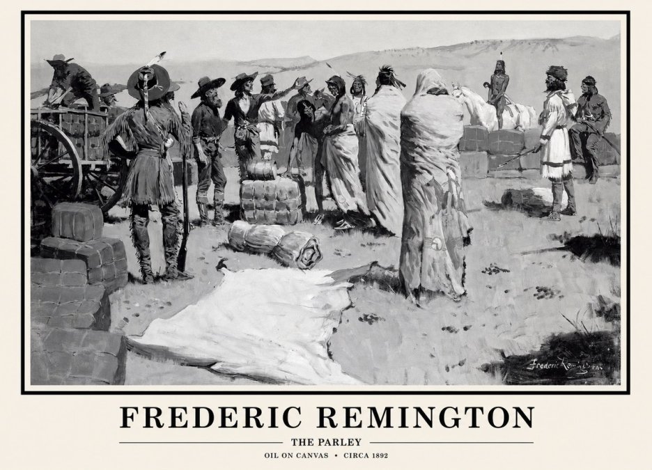 Frederic Remington The Parley No1 - Plakát