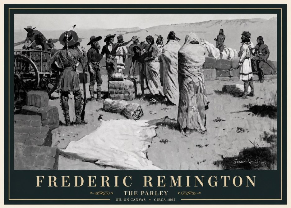 Frederic Remington The Parley No3 - Plakát