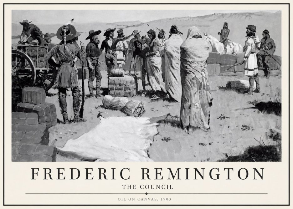 Frederic Remington The Parley No4 - Plakát