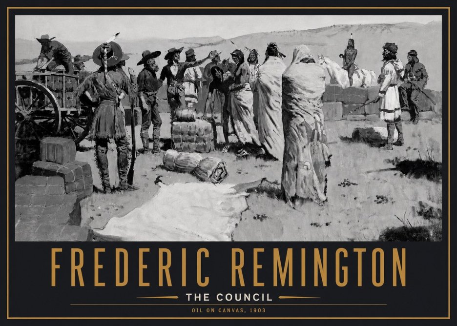 Frederic Remington The Parley No6 - Plakát