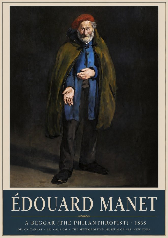 Édouard Manet A Beggar (the Philanthropist) No3 - Plakát
