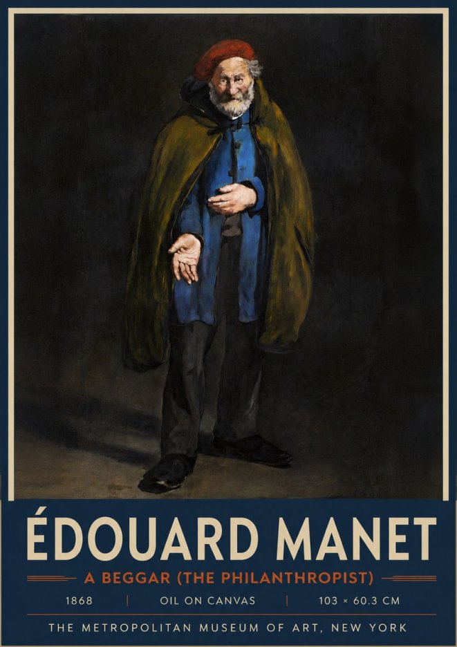 Édouard Manet A Beggar (the Philanthropist) No5 - Plakát