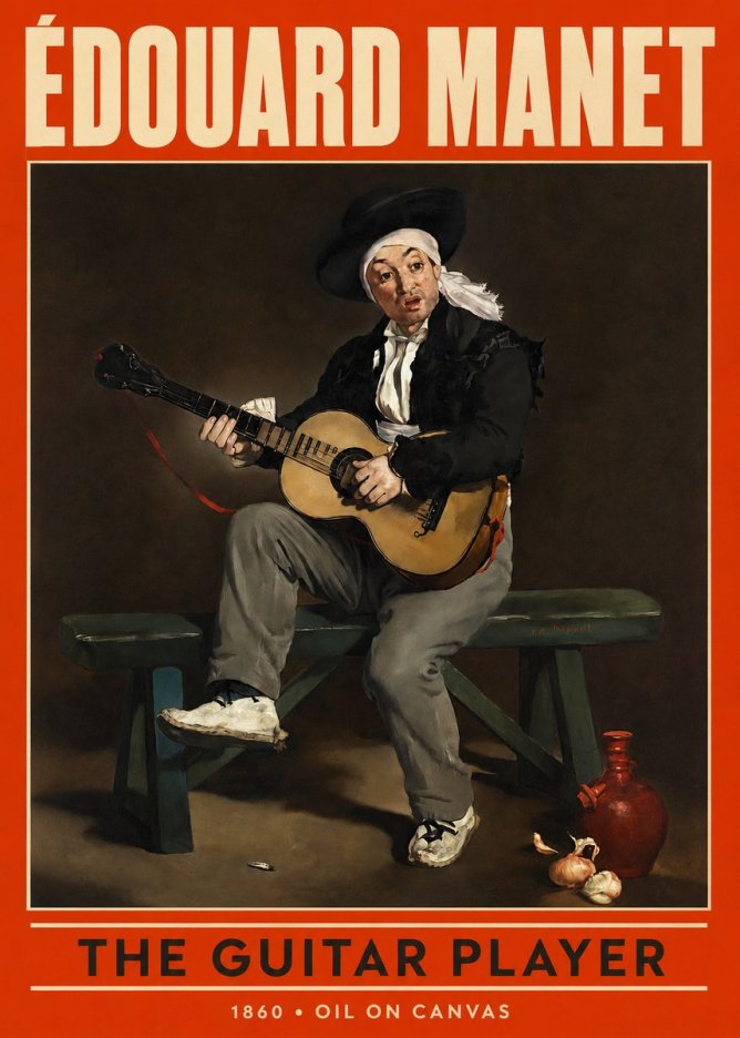 Édouard Manet The Guitar Player No2 - Plakát