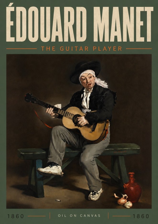 Édouard Manet The Guitar Player No5 - Plakát