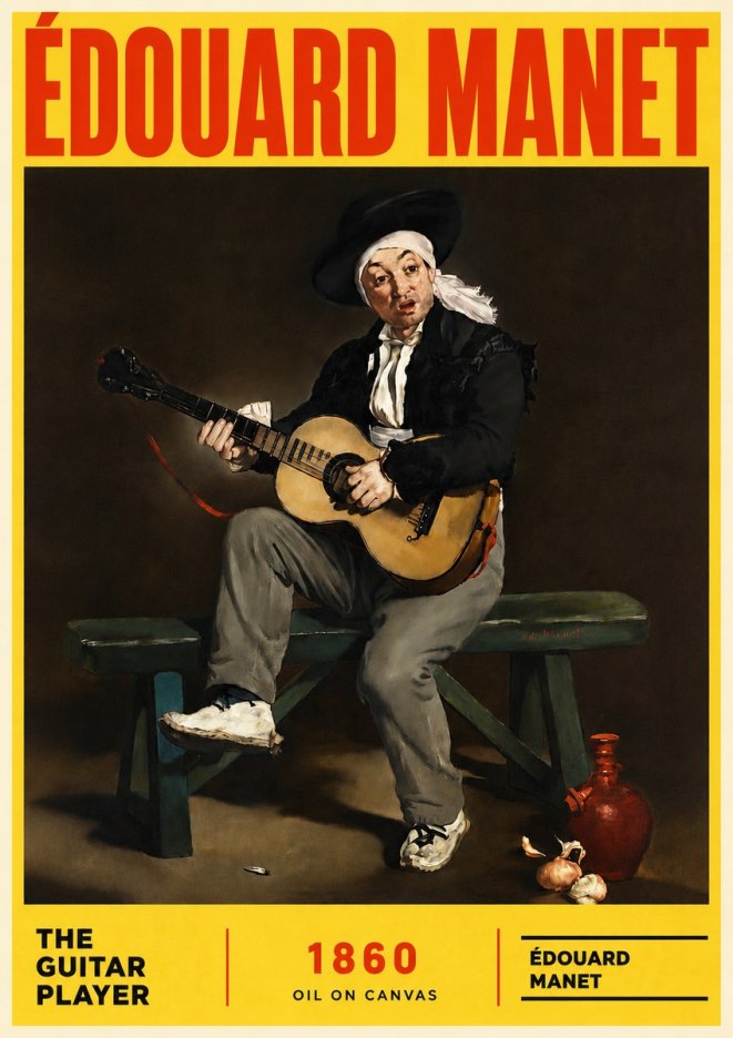 Édouard Manet The Guitar Player No6 - Plakát