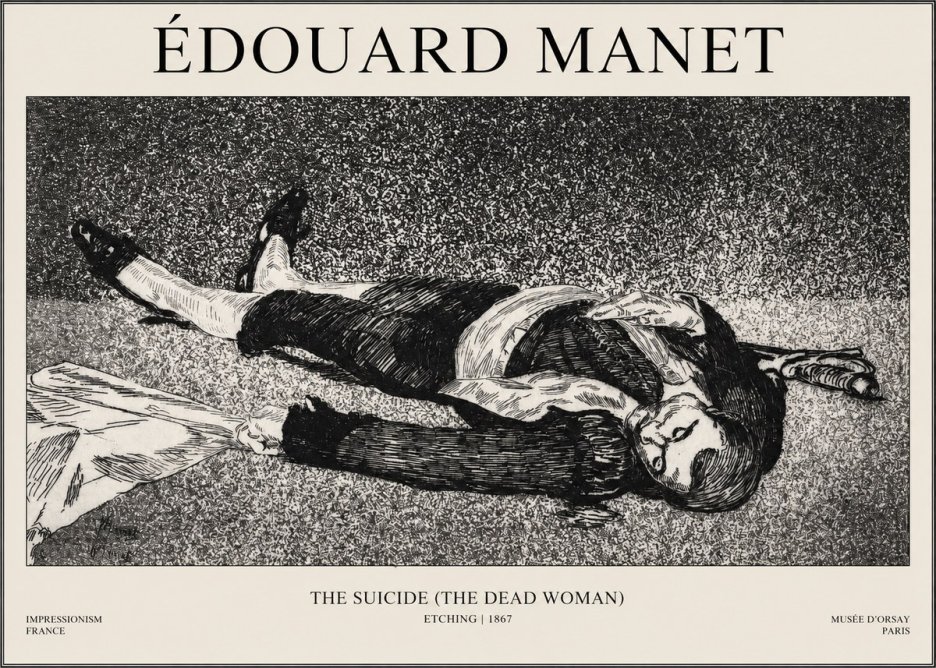 Édouard Manet The Suicide (the Dead Woman) No1 - Plakát