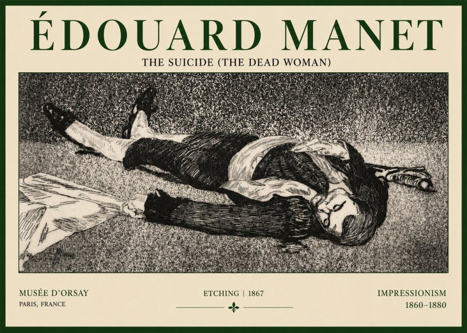 Édouard Manet The Suicide (the Dead Woman) No3 - Plakát