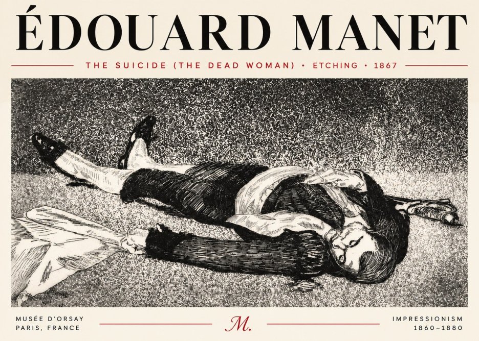 Édouard Manet The Suicide (the Dead Woman) No4 - Plakát