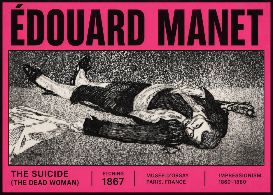 Édouard Manet The Suicide (the Dead Woman) No5 - Plakát