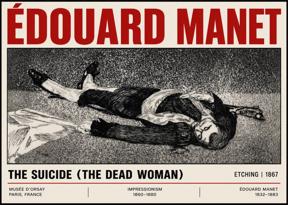 Édouard Manet The Suicide (the Dead Woman) No6 - Plakát