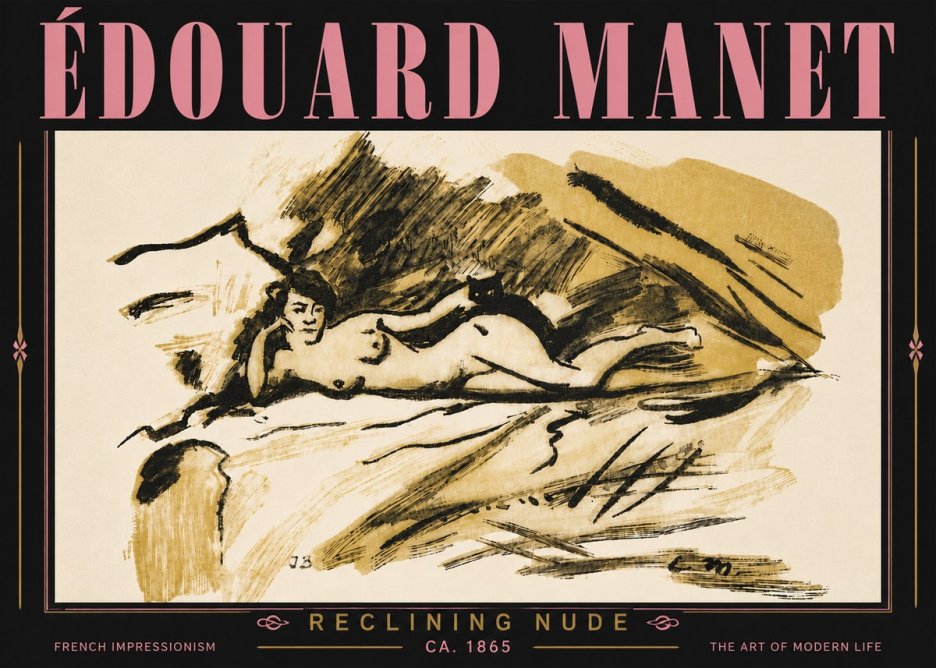 Édouard Manet Reclining Nude No6 - Plakát