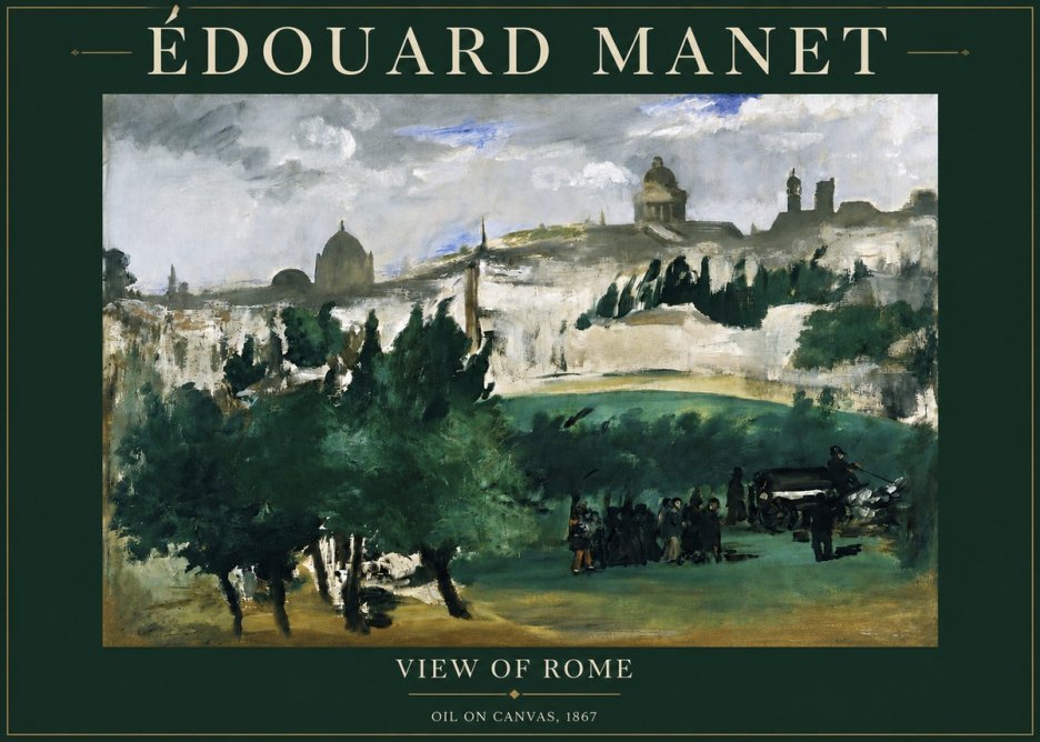Édouard Manet View of Rome No3 - Plakát