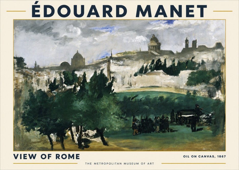 Édouard Manet View of Rome No4 - Plakát