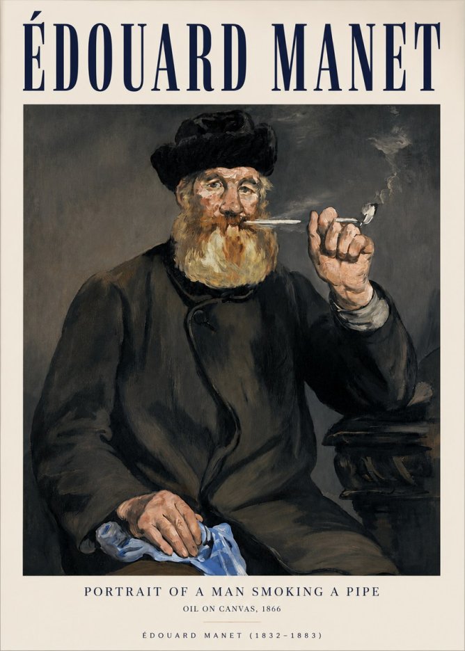 Édouard Manet Portrait of a Man Smoking a Pipe No3 - Plakát
