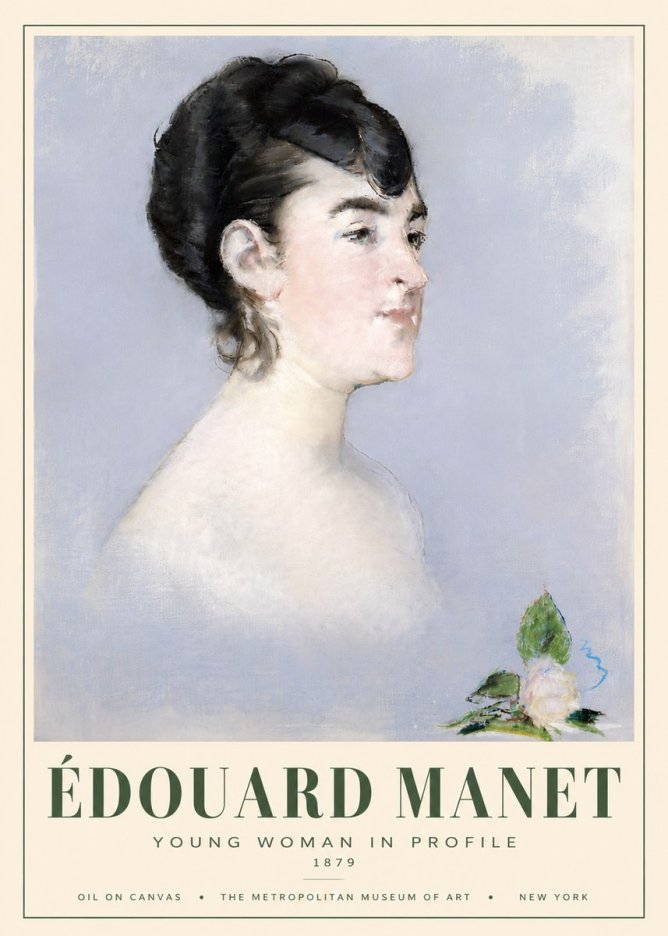 Édouard Manet Young Woman in Profile No5 - Plakát
