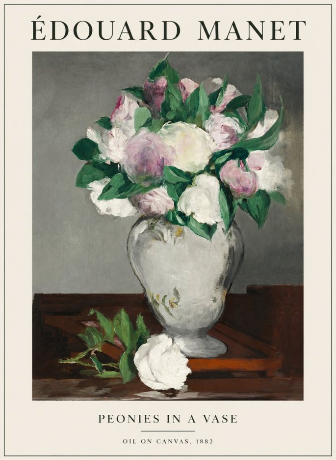 Édouard Manet Peonies in a Vase No1 - Plakát