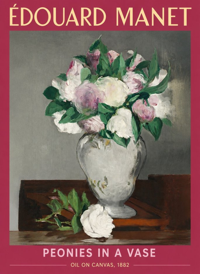 Édouard Manet Peonies in a Vase No2 - Plakát