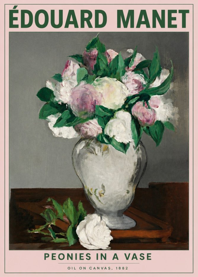 Édouard Manet Peonies in a Vase No4 - Plakát