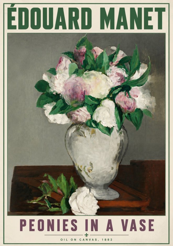 Édouard Manet Peonies in a Vase No6 - Plakát