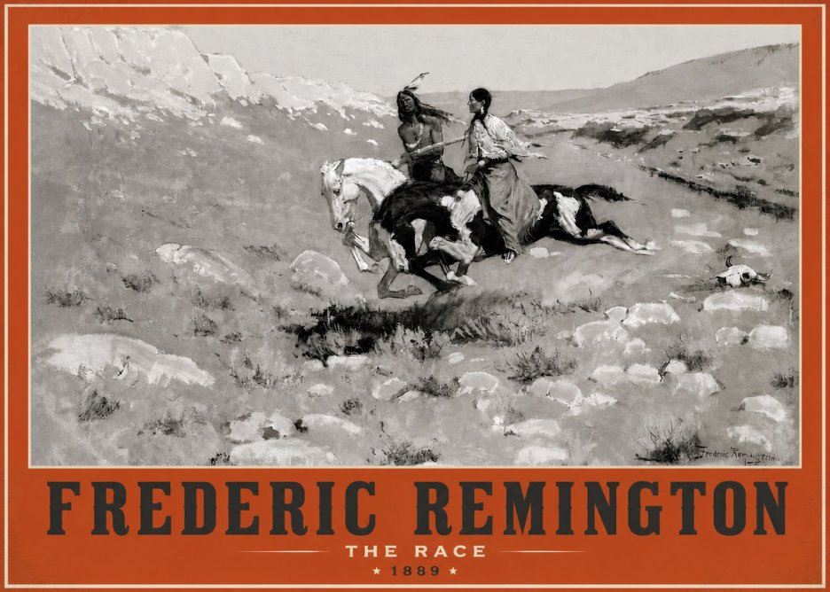 Frederic Remington The Race II No2 - Plakát