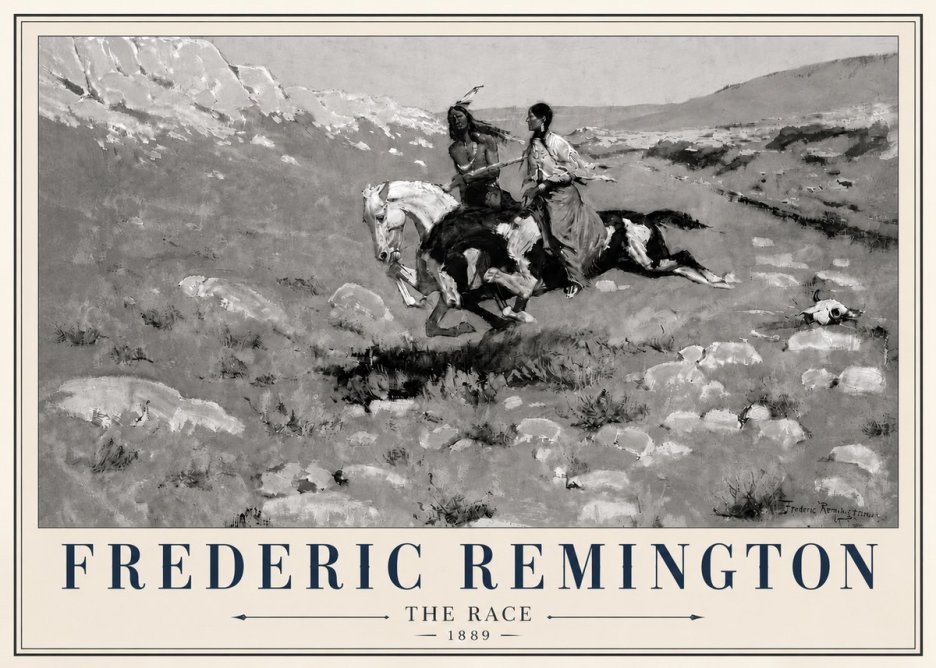 Frederic Remington The Race II No6 - Plakát