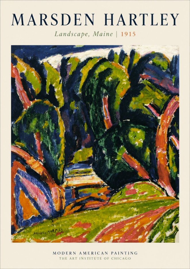 Marsden Hartley Landscape, Maine No1 - Plakát